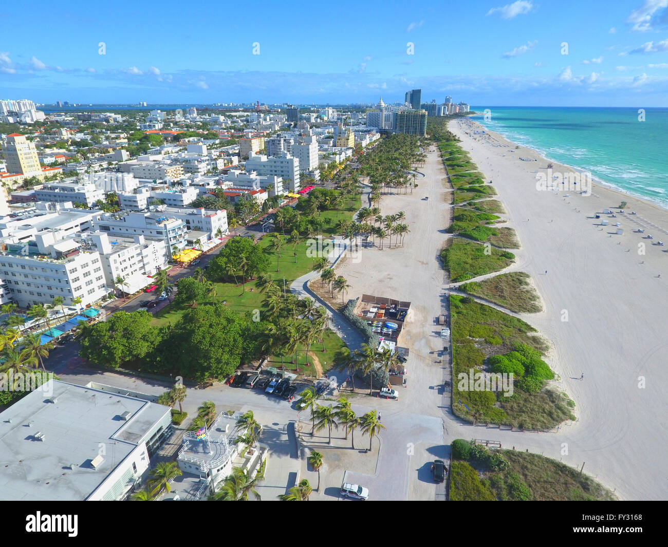 Aerial drone photo of Miami Beach Stock Photo