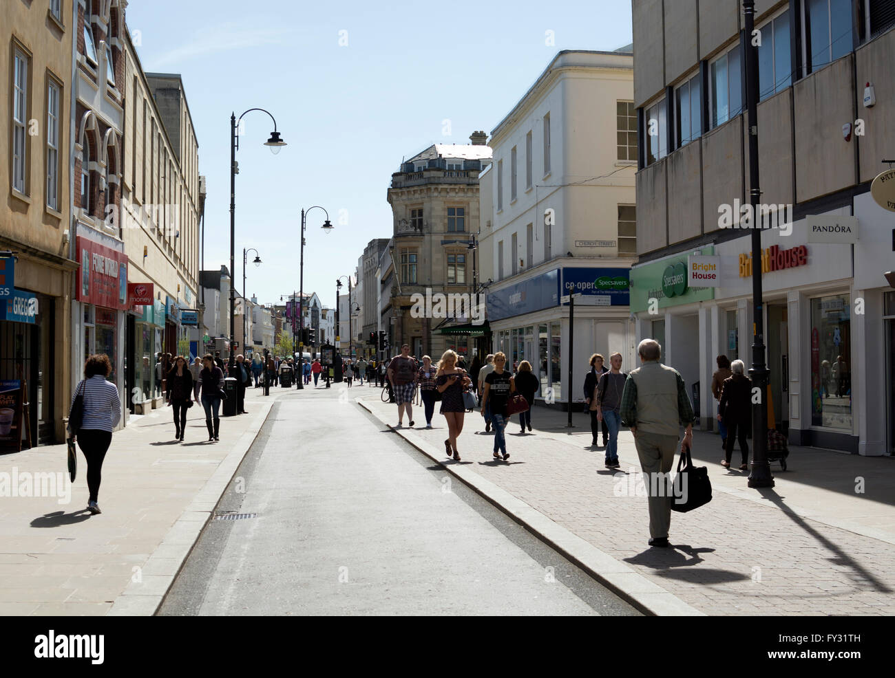 High Street, Cheltenham, Gloucestershire, England, UK Stock Photo