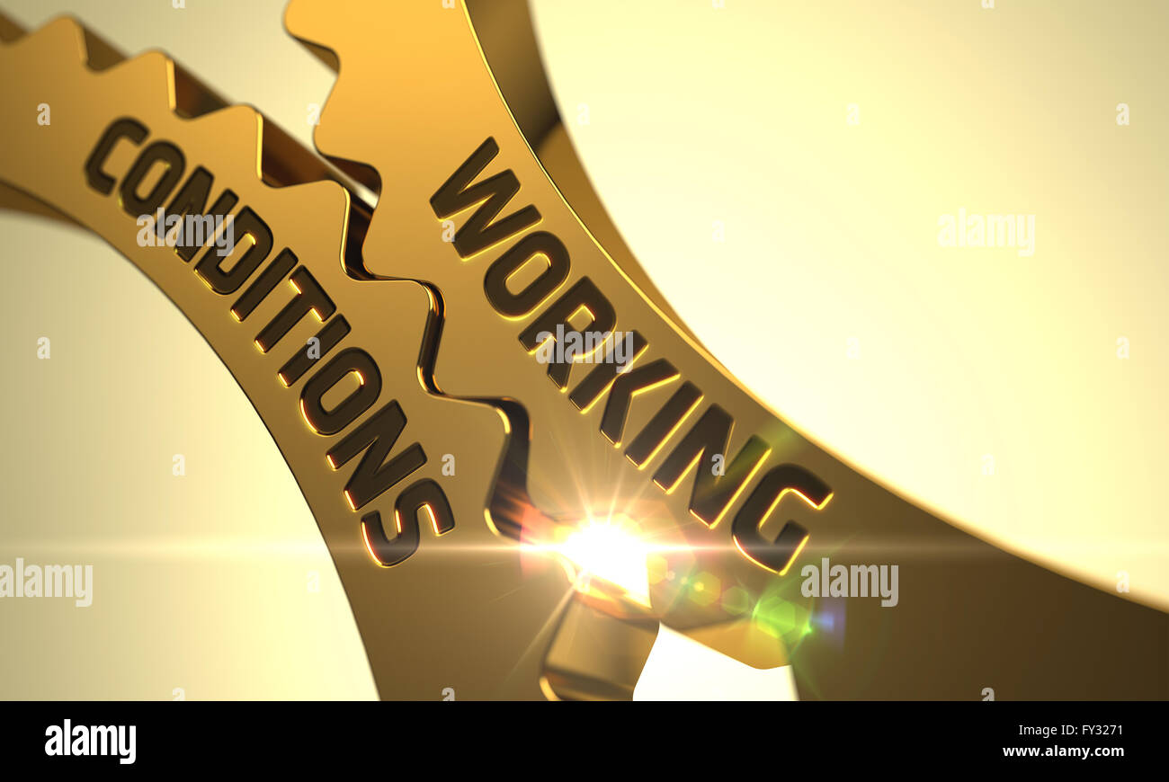 Working Conditions on Golden Cog Gears. Stock Photo