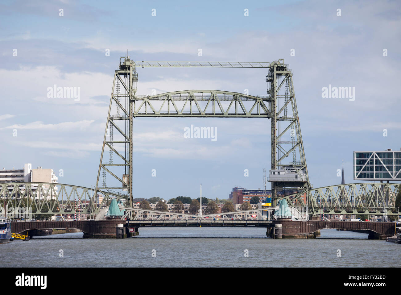 De Hof, former railway bridge and industrial monument, Nieuwe Maas river, Rotterdam, Holland, The Netherlands Stock Photo