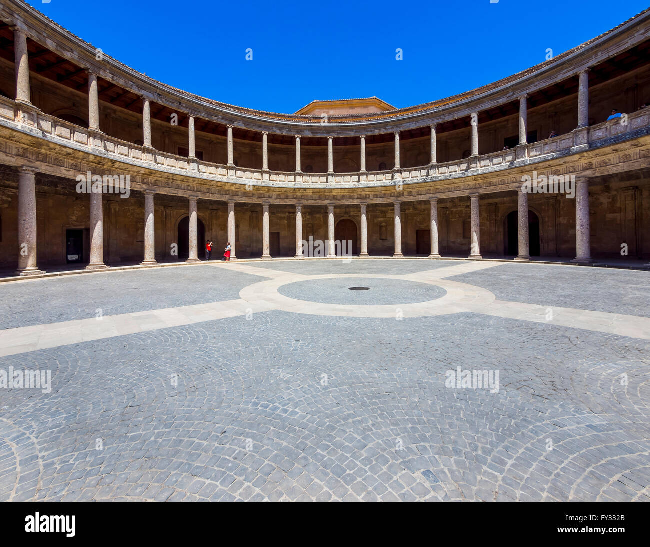 Inner courtyard, Palace of Charles V, Alhambra, Granada, Andalucía, Spain Stock Photo