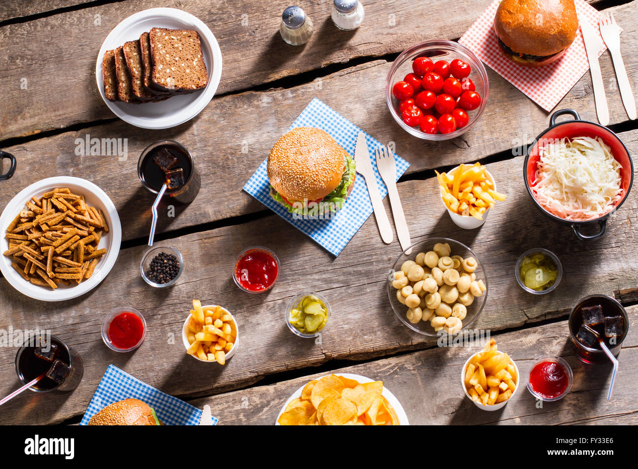 Bread and sauerkraut with burgers Stock Photo Alamy