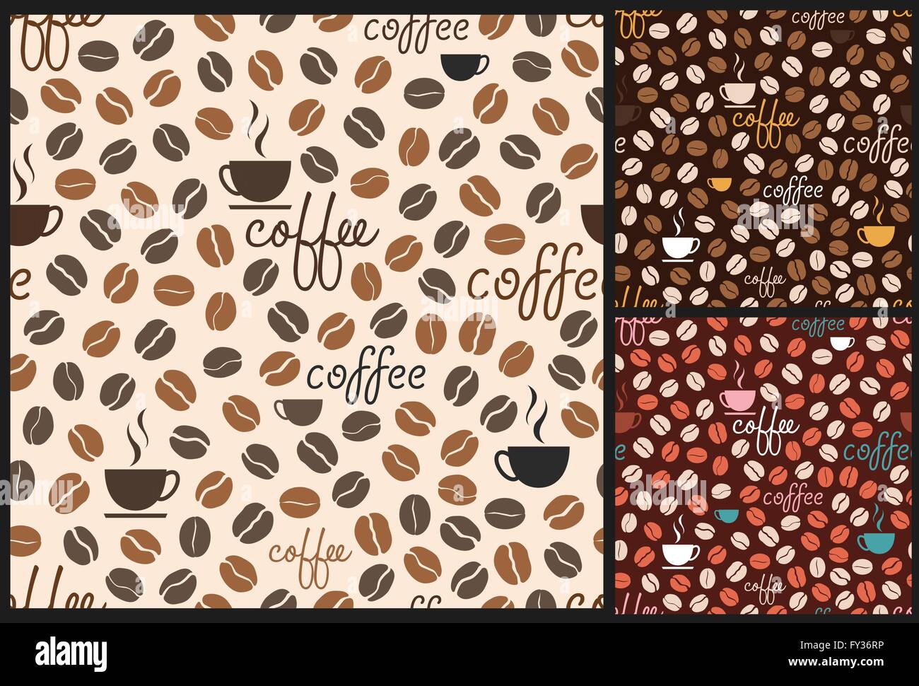 Vintage vector coffee seamless Stock Vector Images - Alamy