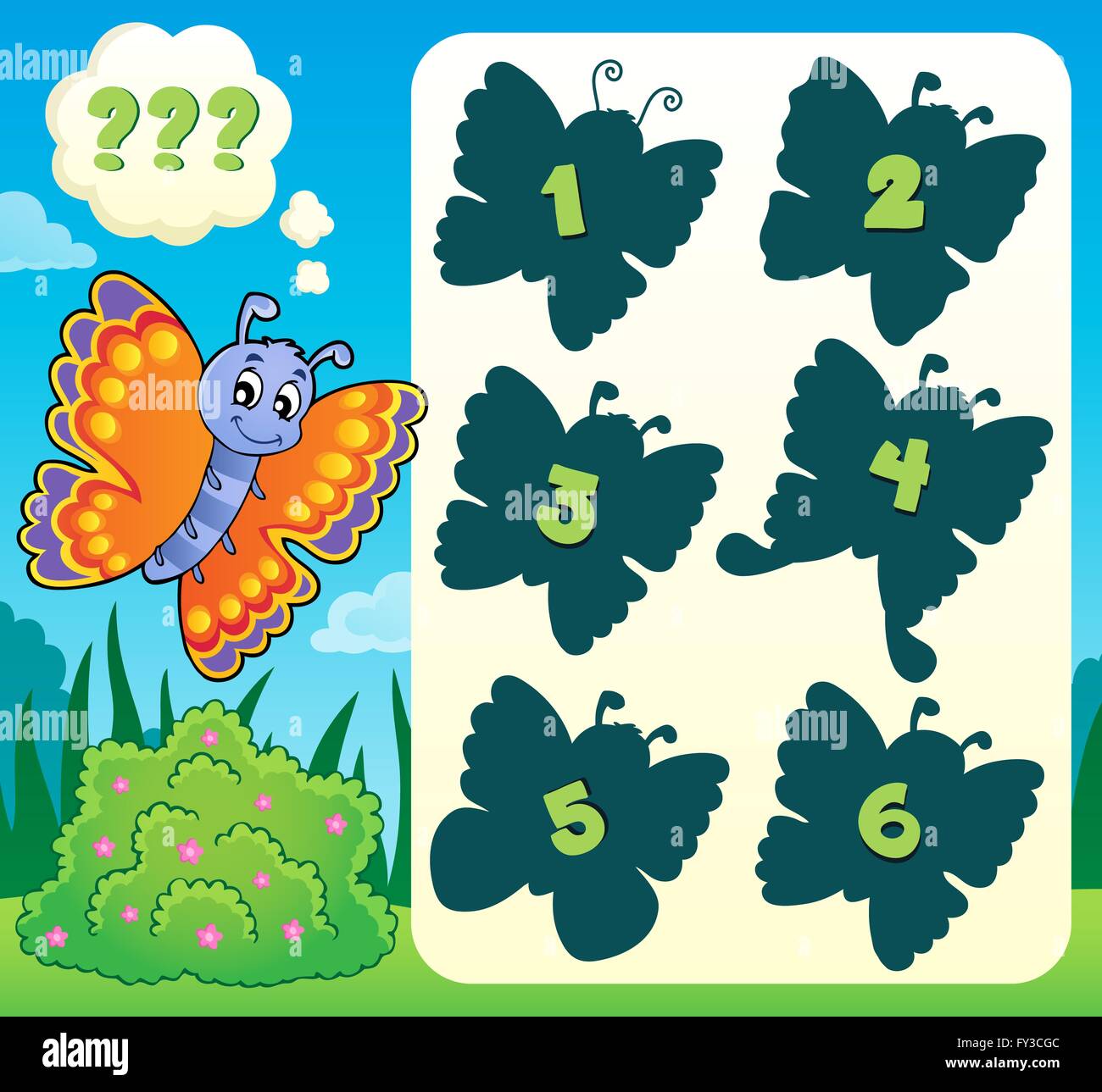 Butterfly riddle theme image 1 - picture illustration Stock Photo - Alamy