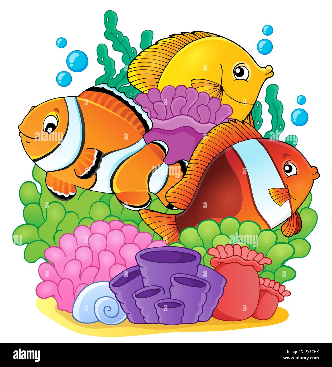 Coral reef fish theme image 6 - picture illustration Stock Photo - Alamy