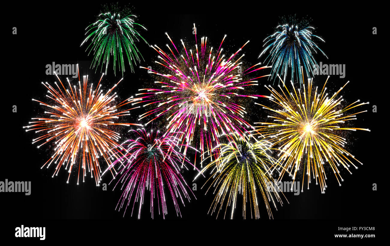colorful pyrotechnics show Stock Photo Alamy