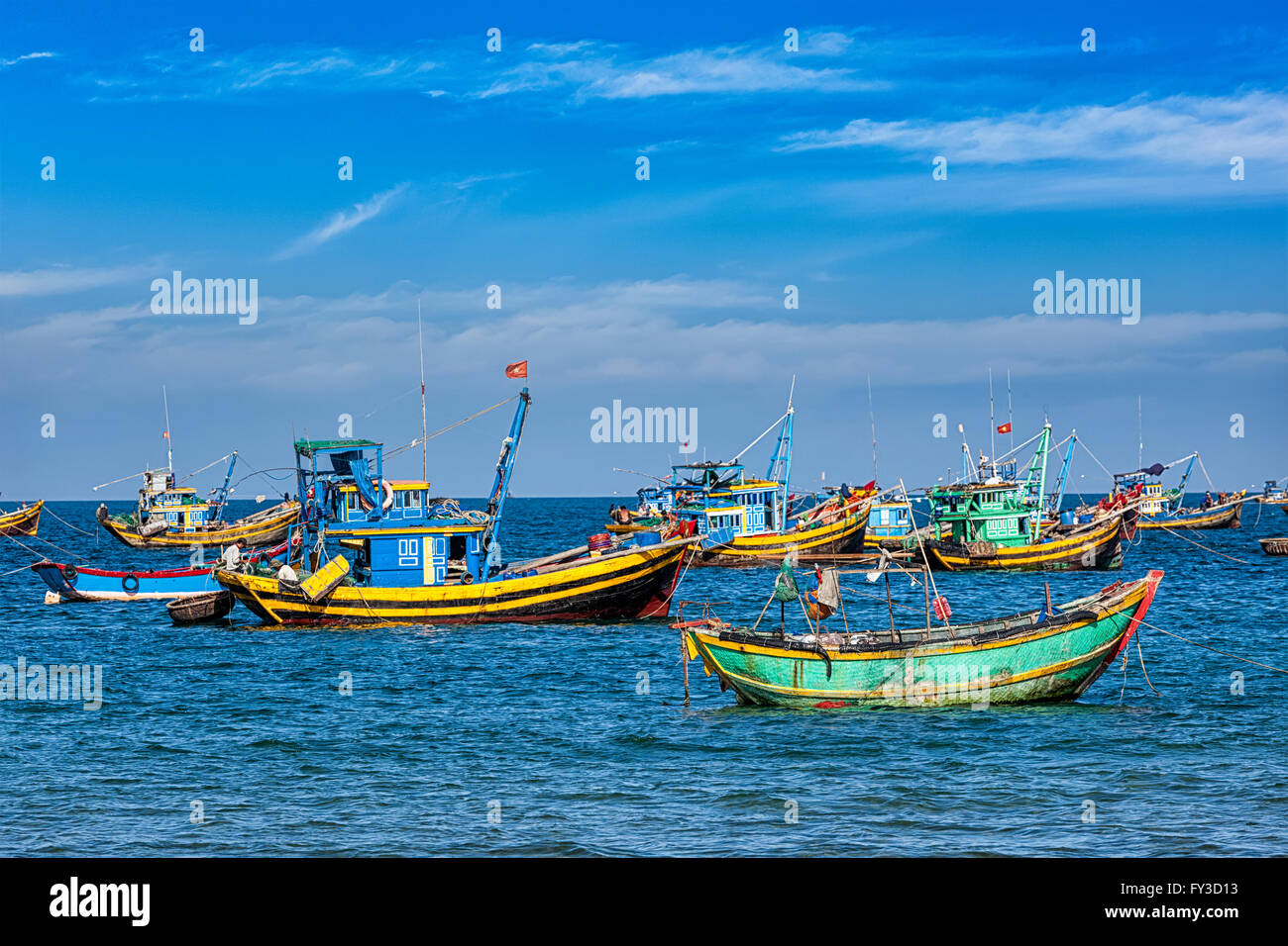 Fishing boats in Vietnam Stock Photo - Alamy