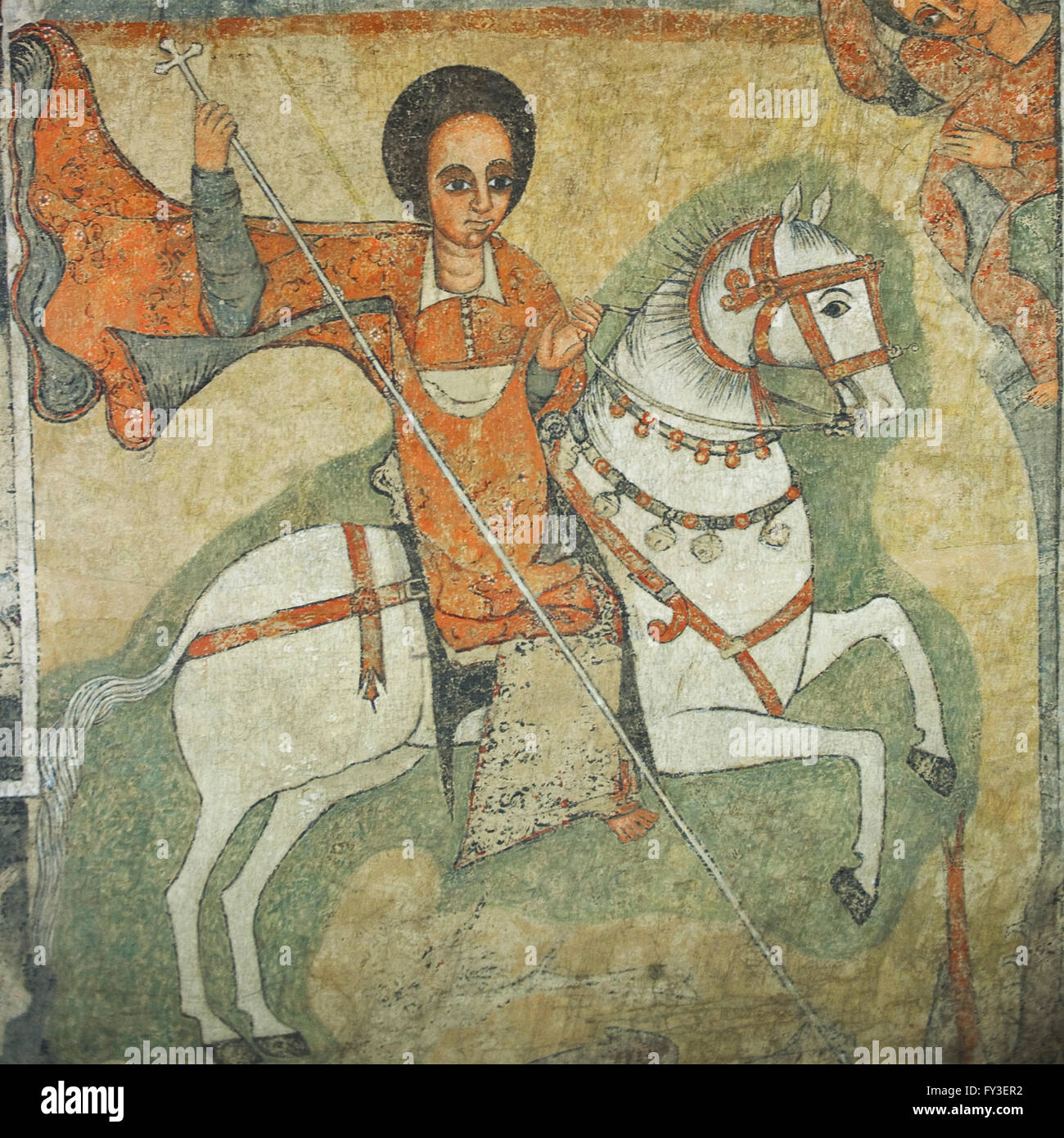Oil painting “St Mercury”, 17th Century, Addis Ababa National Museum, Ethiopia Stock Photo
