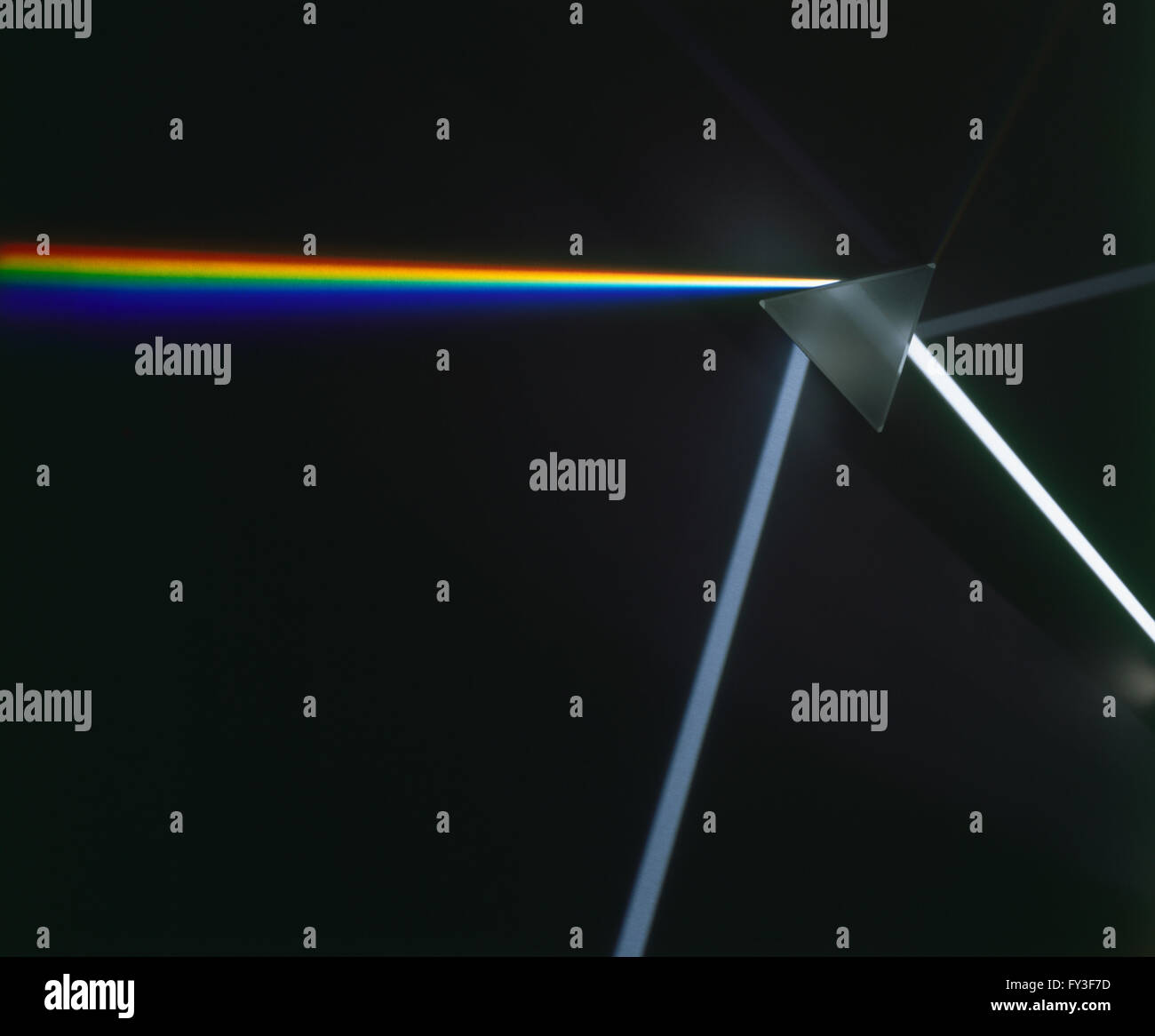 Prism refracting light on glass triangle Stock Photo Alamy