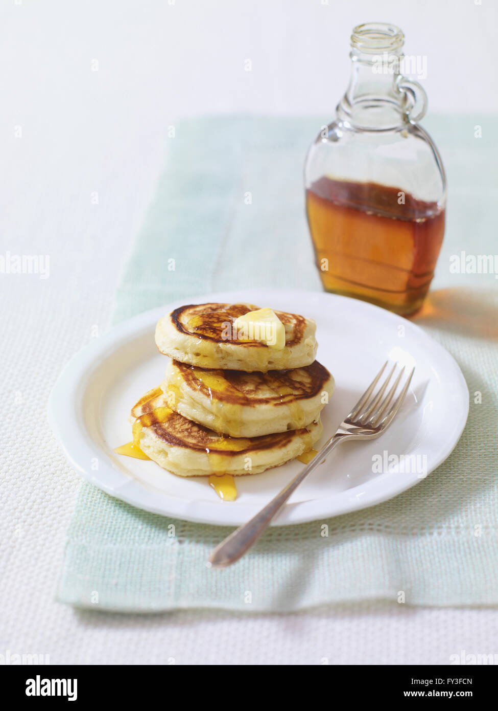 Buttermilk pancakes with syrup Stock Photo Alamy