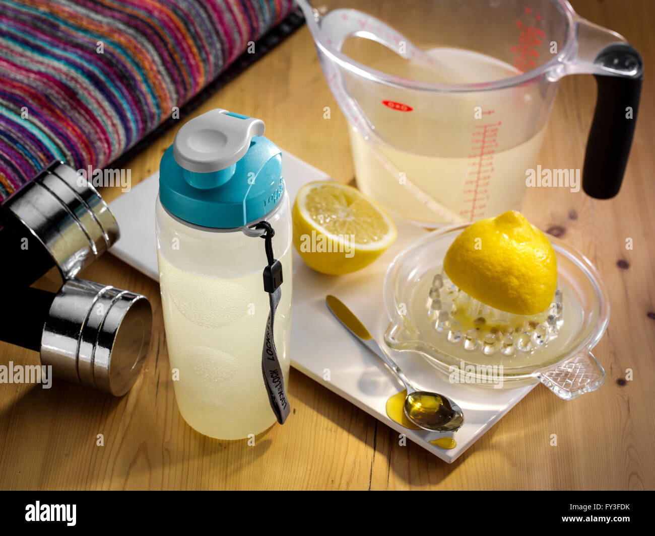 Coconut lemon sports drink Stock Photo Alamy