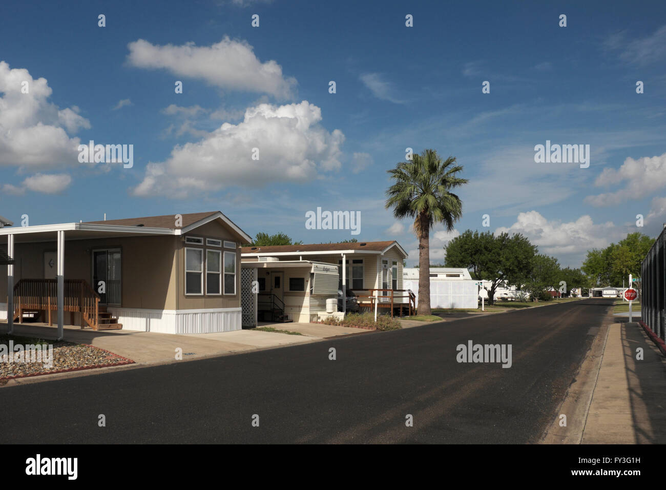 Travel trailers, fifth wheels, mobile homes and park models sit