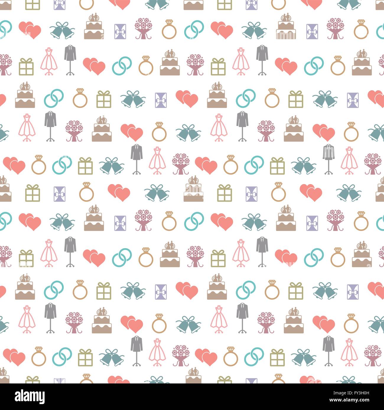 Colorful wedding themed vector seamless pattern background Stock Vector ...