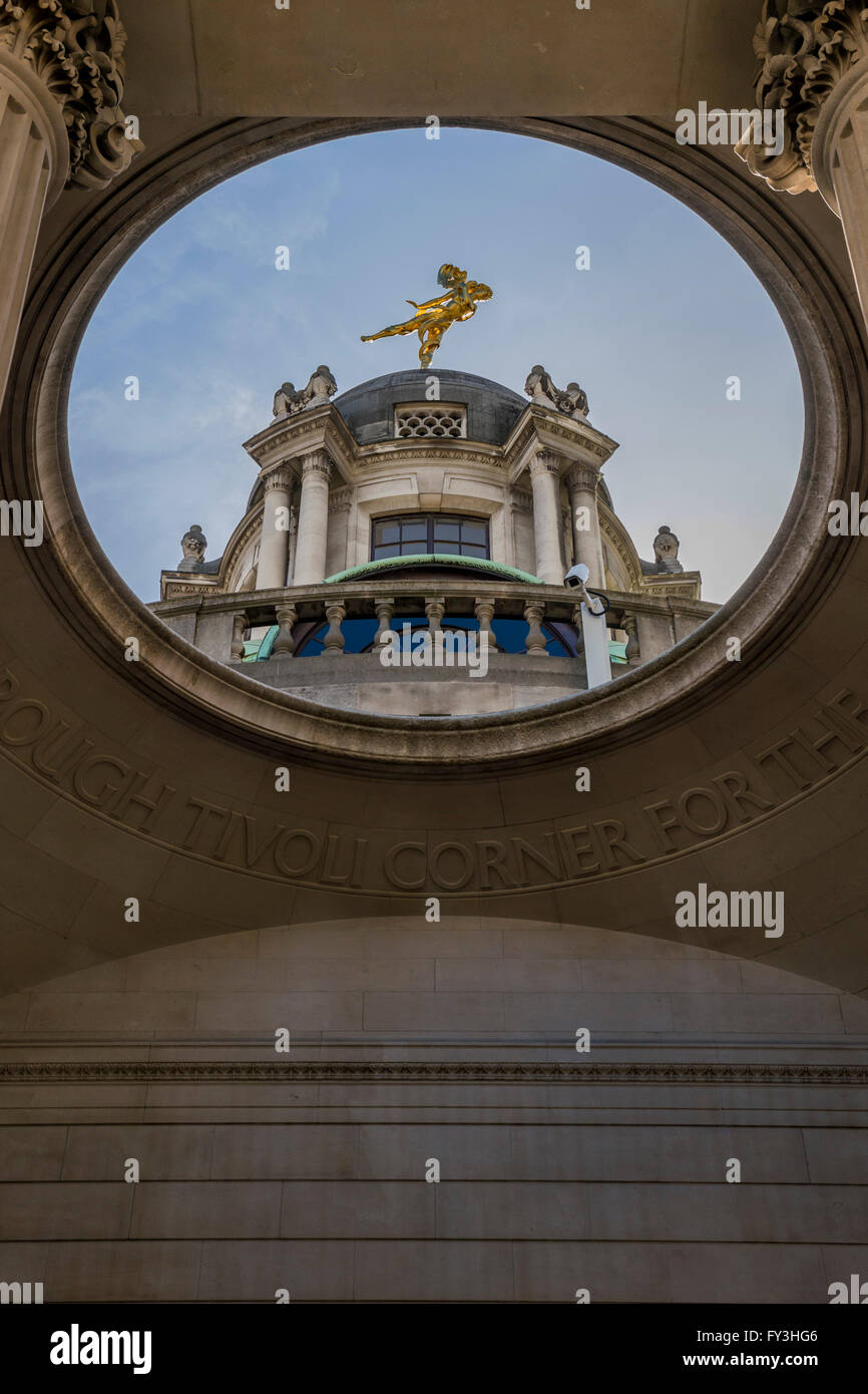 Tivoli Corner, Bank of England, the City of London. The acutely angled