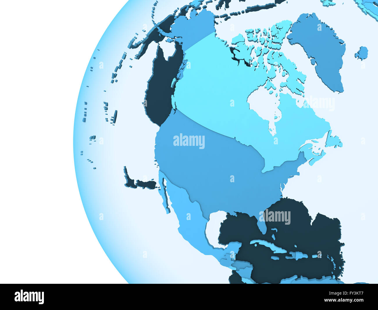 North America on translucent model of planet Earth with visible ...