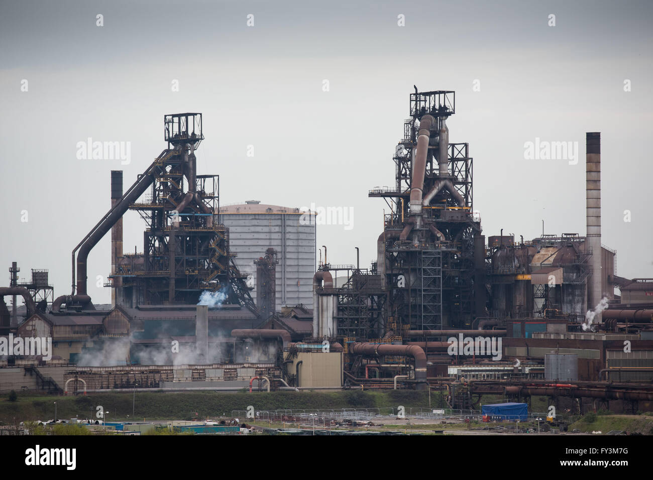 Tata Steel works sign logo Stock Photo - Alamy