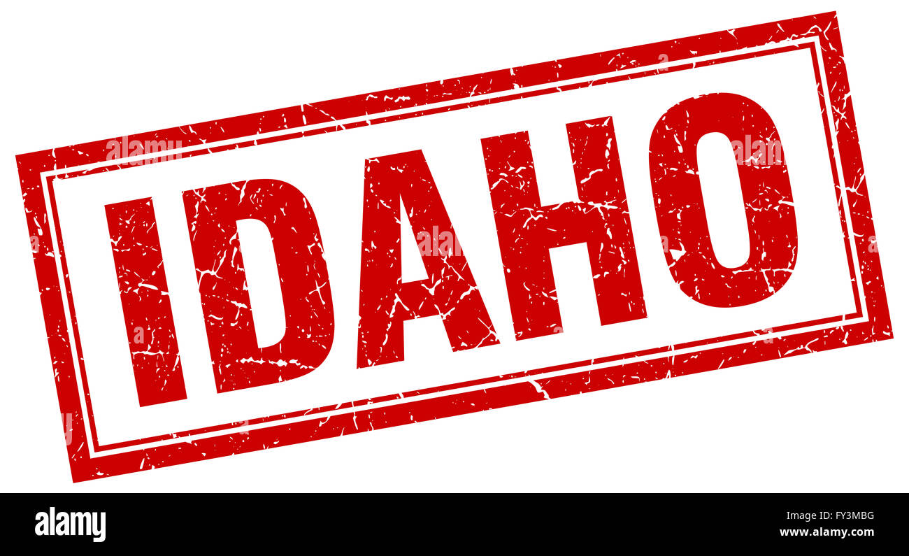 Idaho red square grunge stamp on white Stock Photo - Alamy