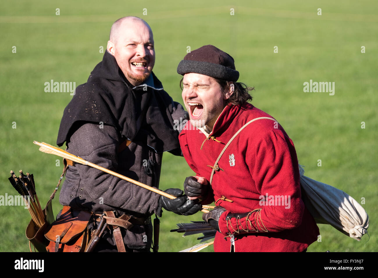 Warwick Warriors demonstrate archery inside the grounds of Cardiff