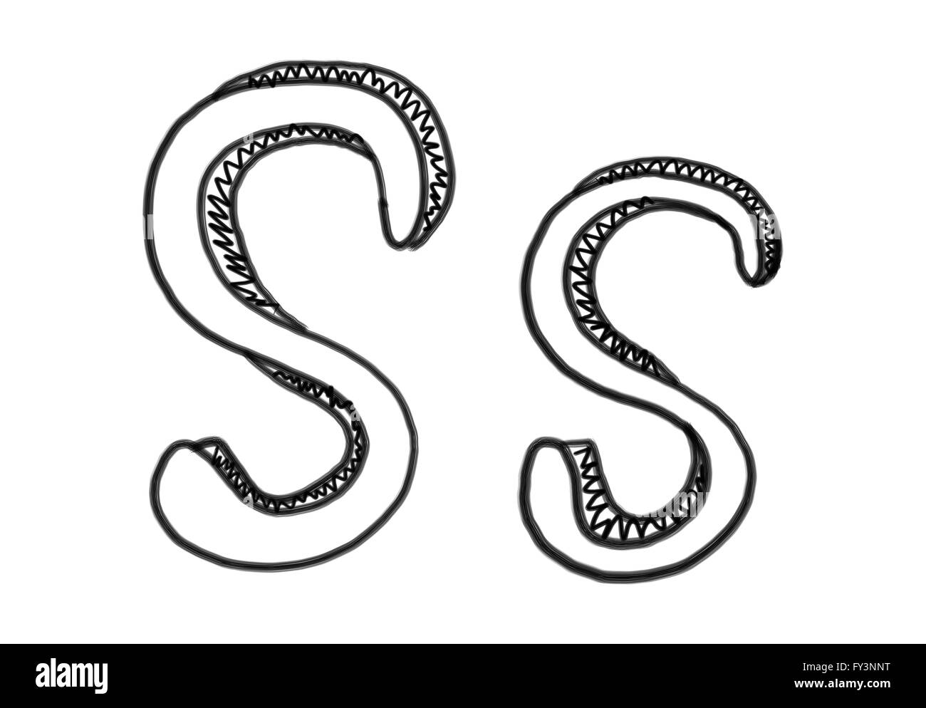 New drawing Character S of alphabet logo icon in design elements. Stock Photo