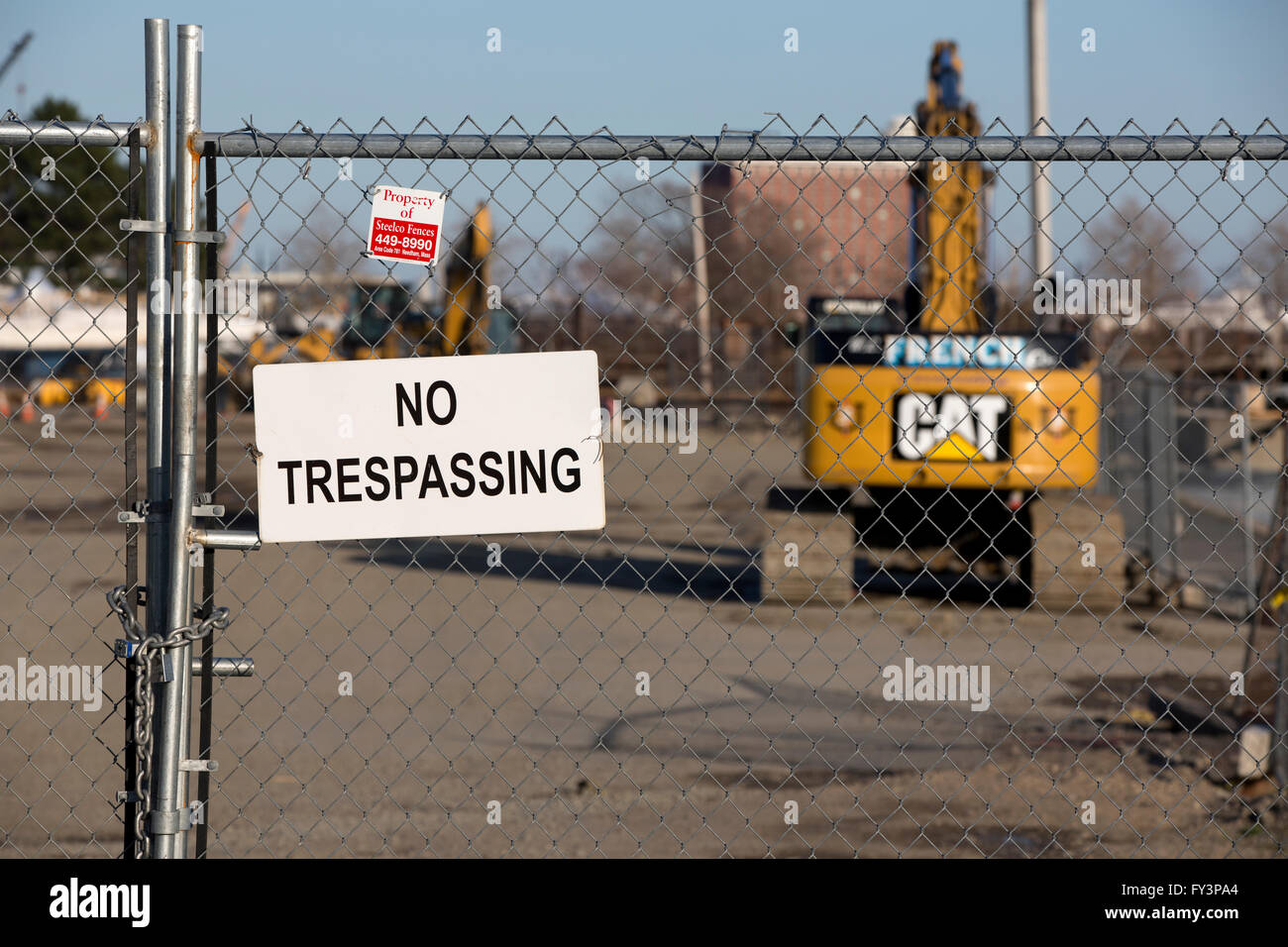 Construction site, East Boston waterfront Stock Photo