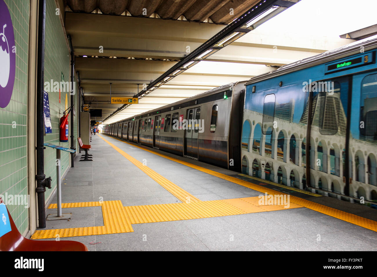 Rio de Janeiro, Brazil: View of public transport in Rio de Janeiro, which will be available for the Olympic Games Rio 2016. The Stock Photo