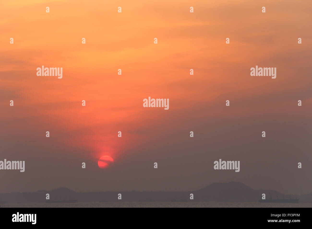 Sky and sunset in the evening for natural background. Stock Photo