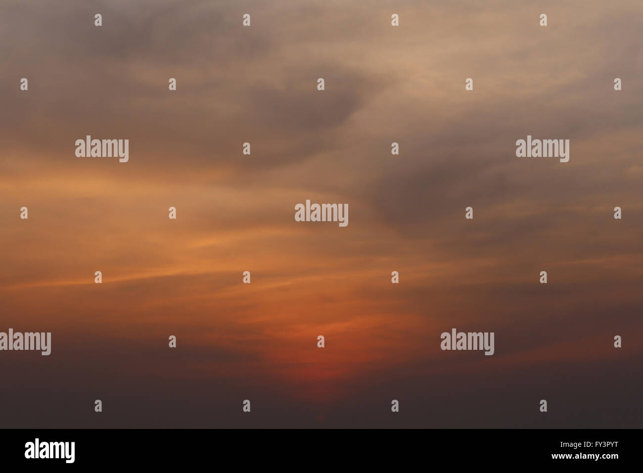Sky and sunset in the evening for natural background. Stock Photo