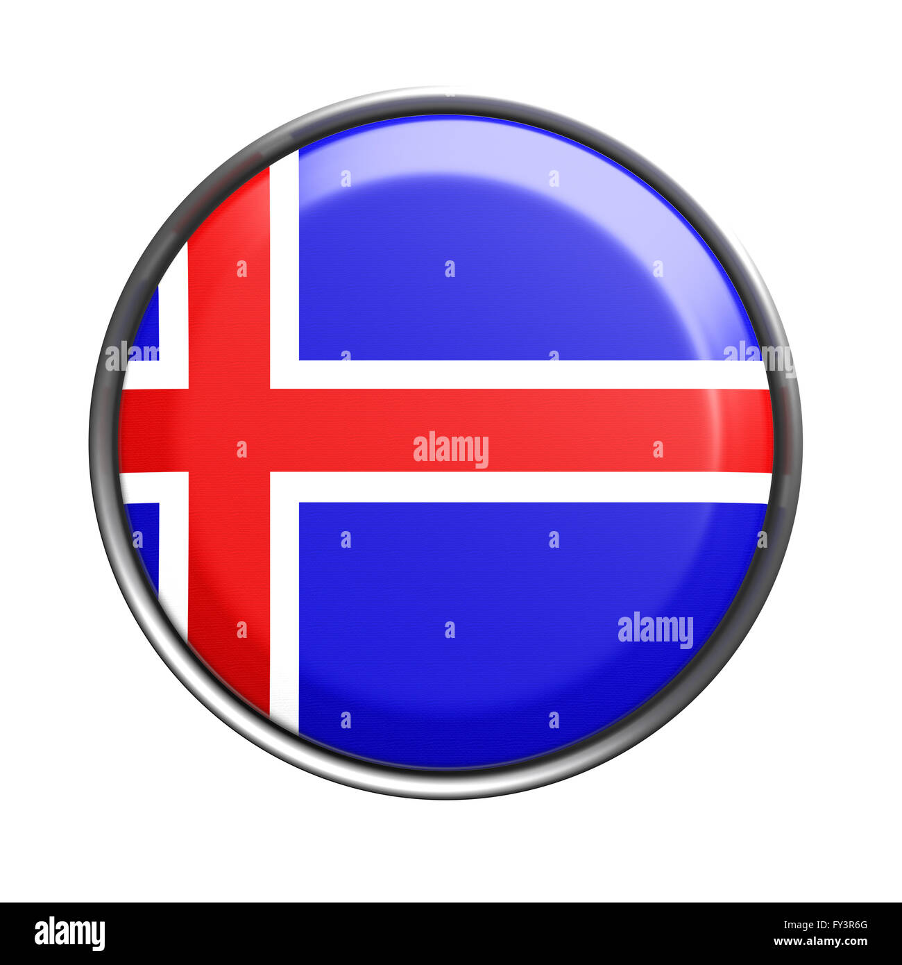 3d rendering of Iceland button on white background Stock Photo - Alamy
