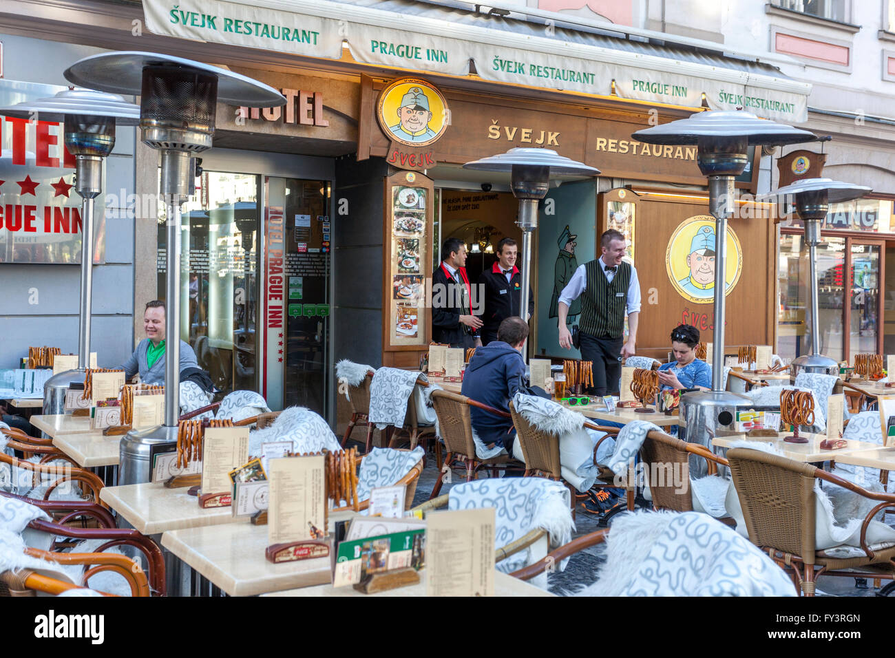 People in Prague restaurant, the lower part of Wenceslas Square, Mustek  Prague Czech Republic Stock Photo - Alamy