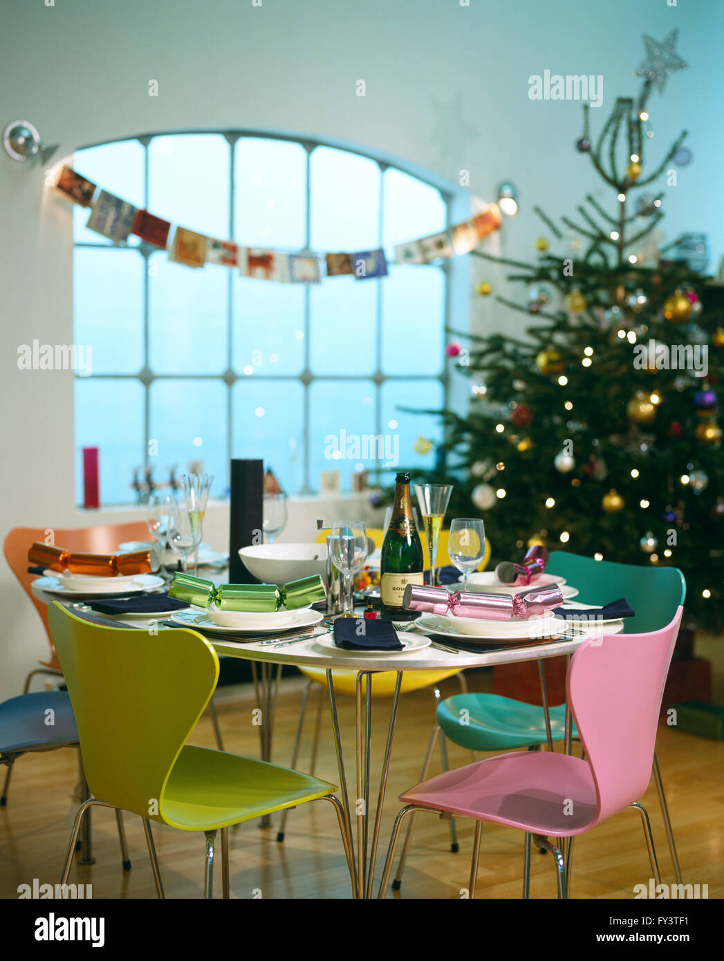 A loft-style apartment, 1998, at Christmas Past Stock Photo