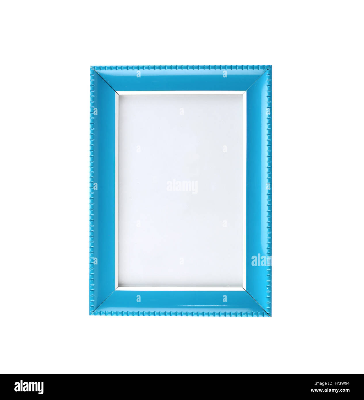 Modern blue picture frame isolated on white background Stock Photo Alamy