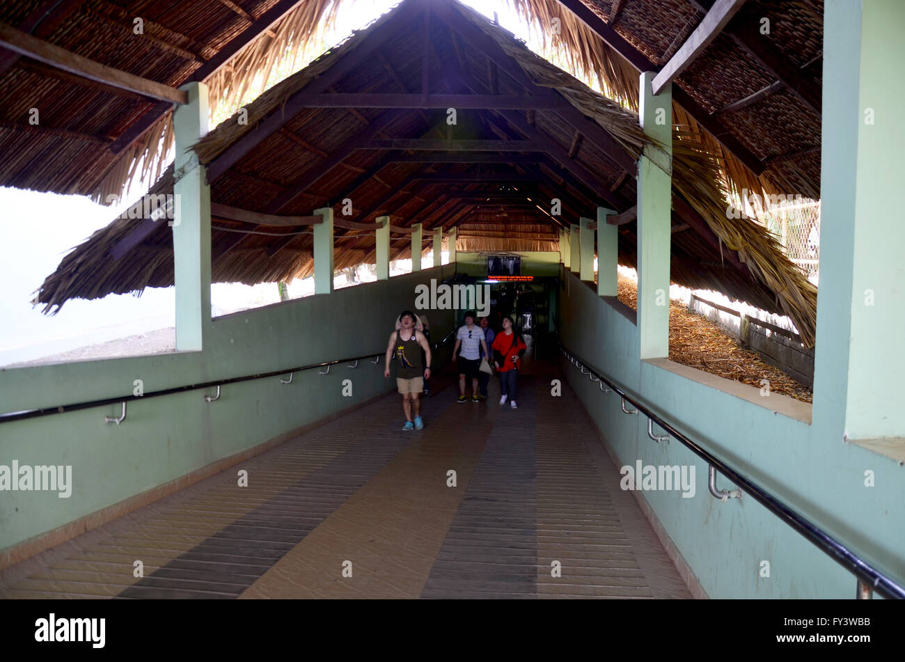 People travel at Cu Chi tunnels on January 23, 2016 in Ho Chi Minh, Vietnam Stock Photo