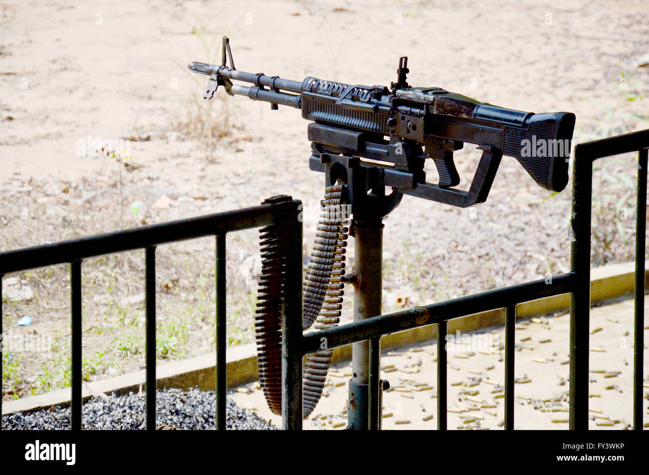 Machine gun Squad Automatic Weapon for people shooting at Cu Chi