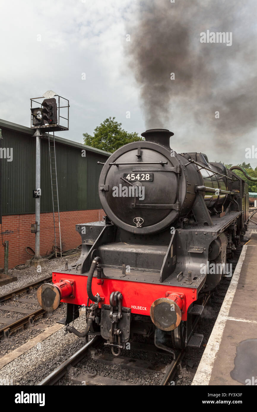 BR Stanier Class 5428, Number 45428 Steam locomotive Pickering Station, North Yorkshire, England Stock Photo