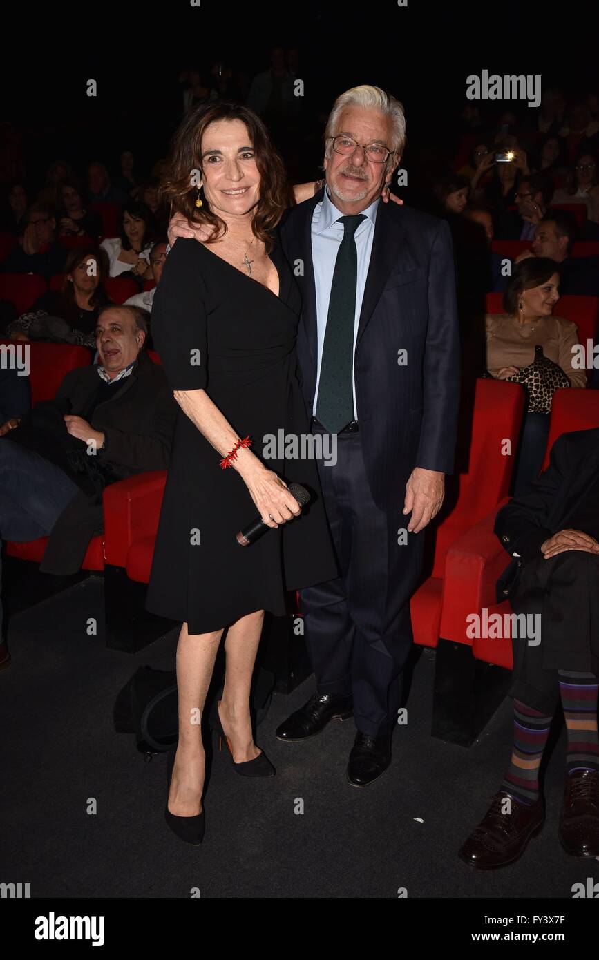 Anna Magnani Award 2016 - Gala  Featuring: Lina Sastri, Giancarlo Giannini Where: Rome, Italy When: 21 Mar 2016 Credit: IPA/WENN.com  **Only available for publication in UK, USA, Germany, Austria, Switzerland** Stock Photo