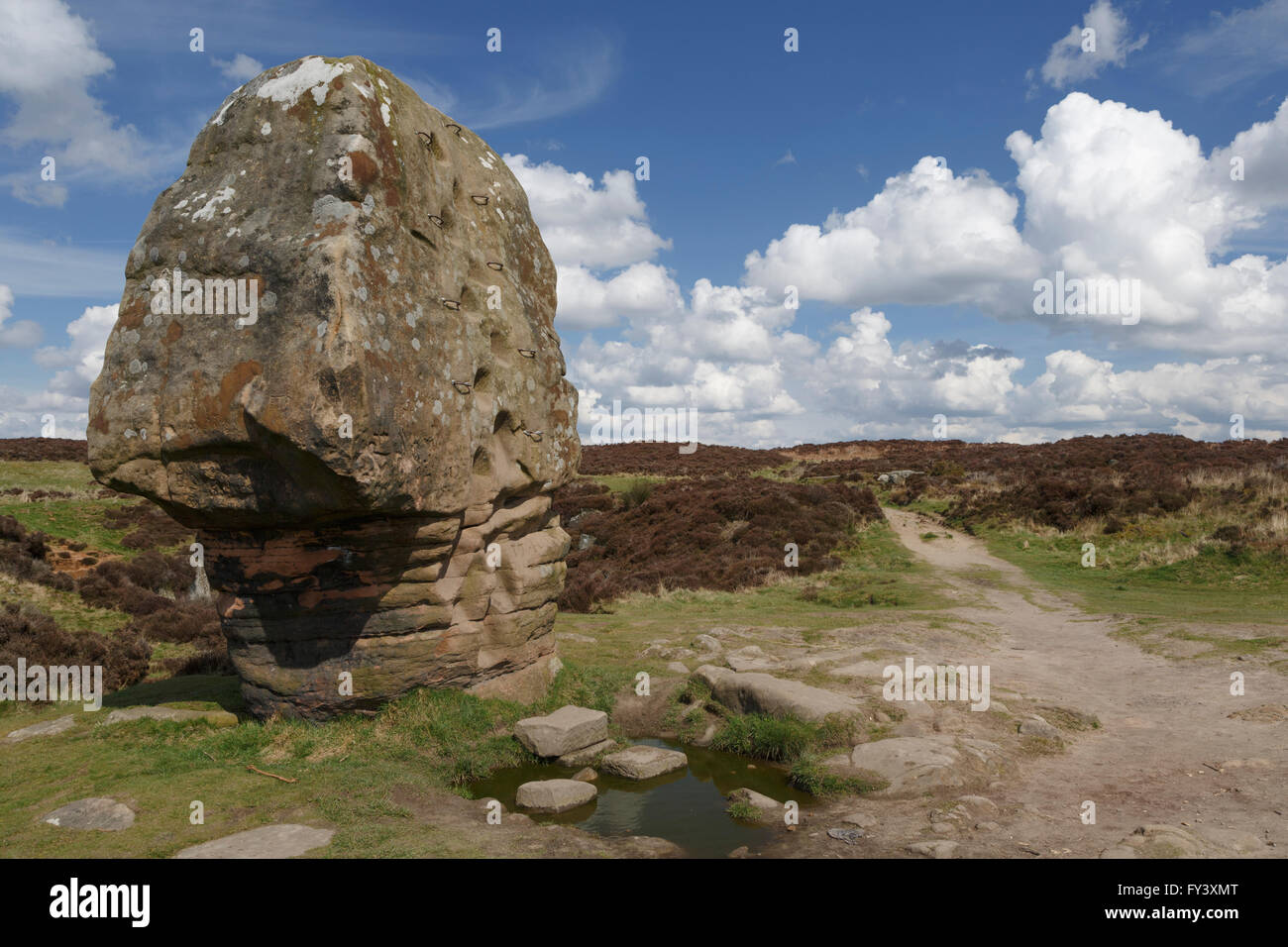The Cork Stone, Stanton Moor, Peak District National Park, Derbyshire, UK Stock Photo