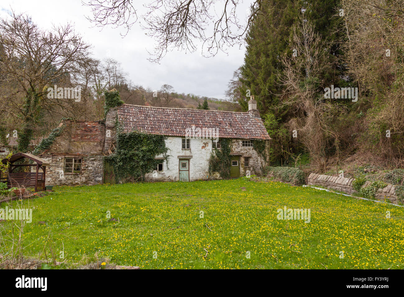 Abandoned cottage, Tintern, Monmouthshire, Wales. Stock Photo