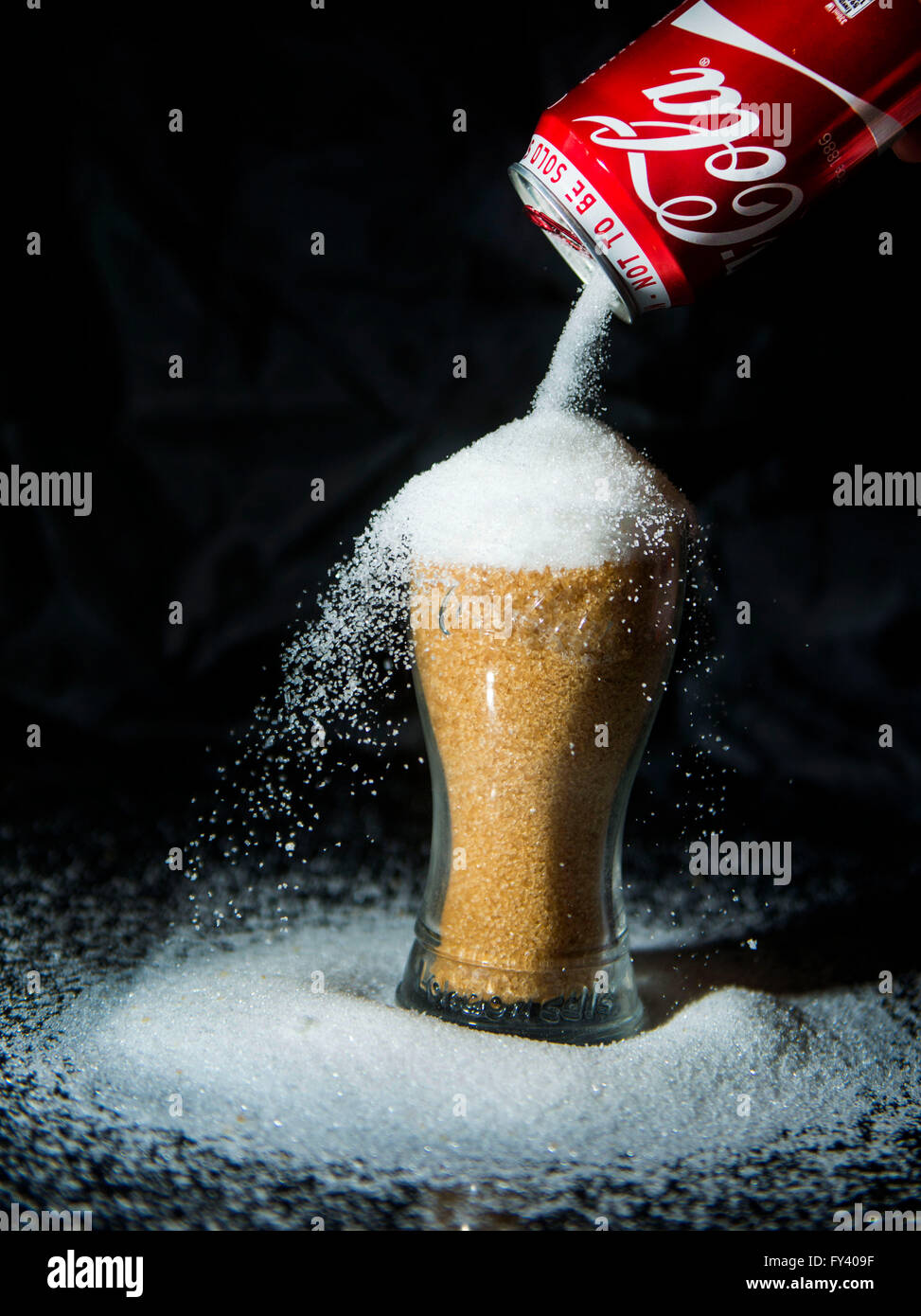 The Uk government is to tax soft drink manufacturers who put large amounts of sugar in their products Stock Photo