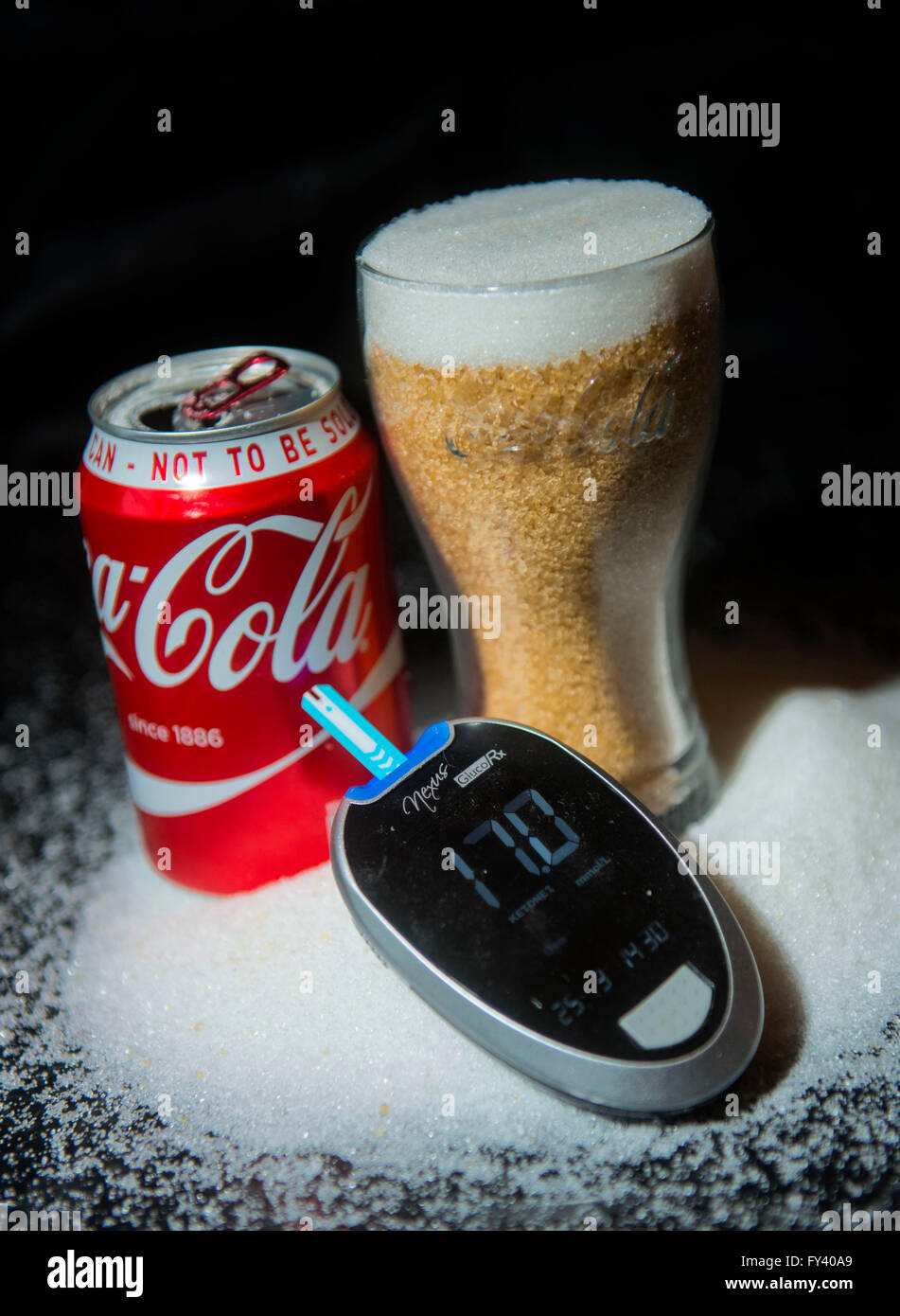 The Uk government is to tax soft drink manufacturers who put large amounts of sugar in their products Stock Photo