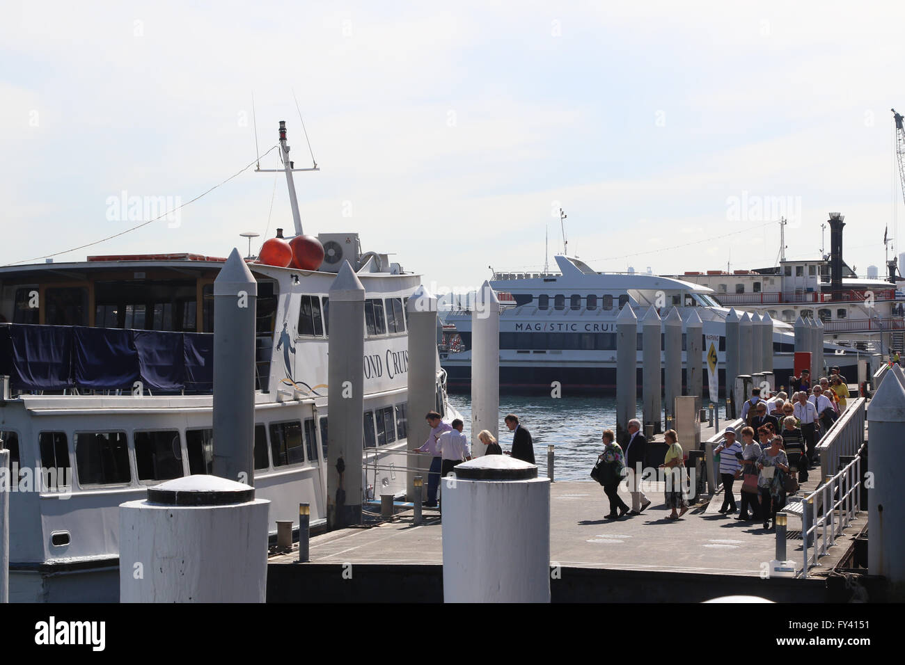 Sydney, Australia. 21 April 2016. The Australian Monarchist League organised a celebratory luncheon cruise in honour of Queen Elizabeth II’s 90th birthday, which takes place on the same day. The cruise departed Kings Street Wharf, Darling Harbour onboard Vagabond. Credit: Richard Milnes/Alamy Live News Stock Photo