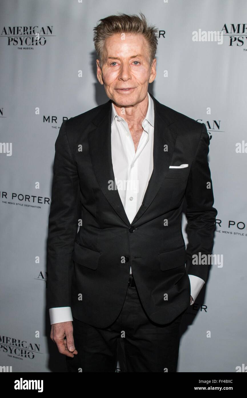 New York, NY, USA. 21st Apr, 2016. Calvin Klein in attendance for AMERICAN  PSYCHO Opening Night on Broadway, The Gerald Schoenfeld Theatre, New York,  NY April 21, 2016. Credit: Steven Ferdman/Everett Collection/Alamy