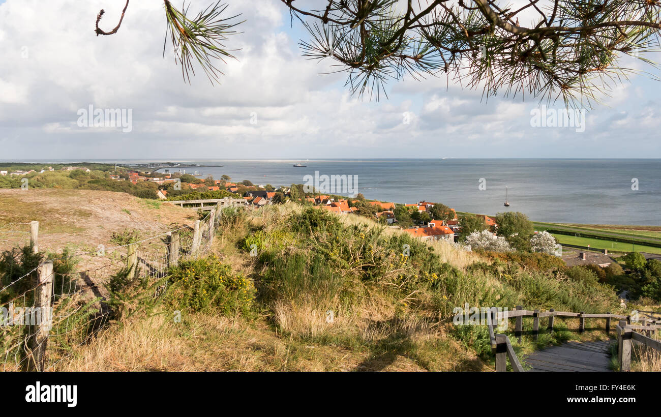 Waddensea and dunescape of coast of West Frisian island Vlieland in the province of Friesland, Netherlands Stock Photo