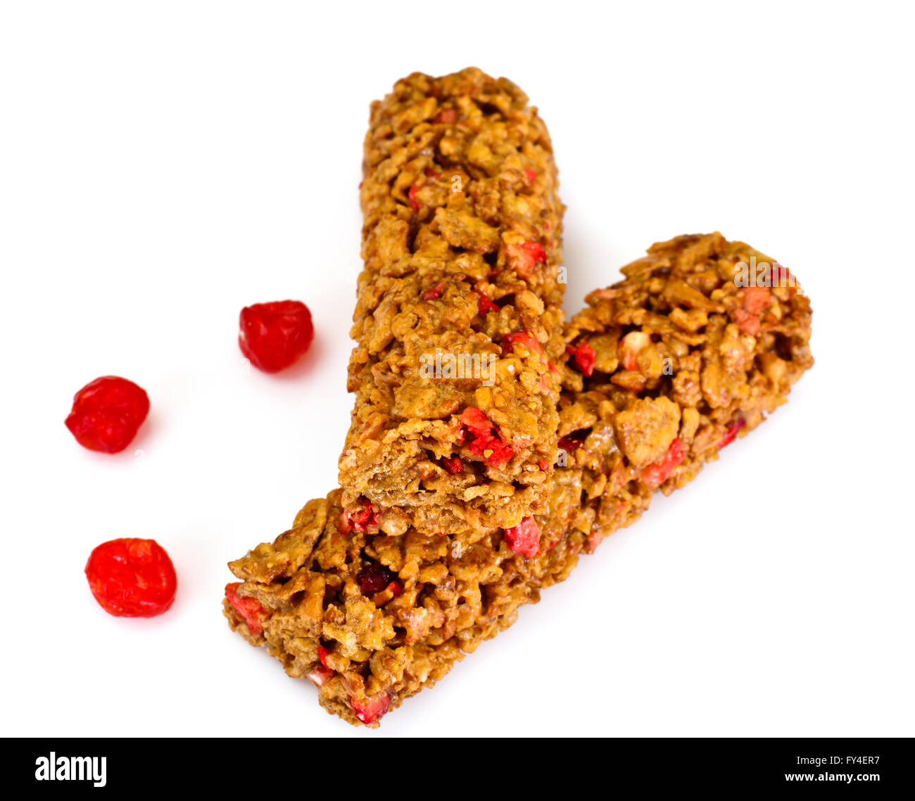 Muesli bars with sunflower seeds, nuts and dried cherries Stock Photo Alamy