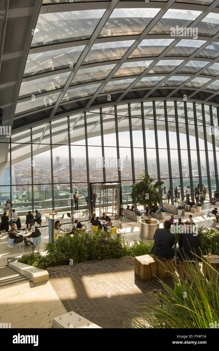 The Sky Garden observation deck on top of the Walkie Talkie building, 20  Fenchurch Street, London Stock Photo - Alamy