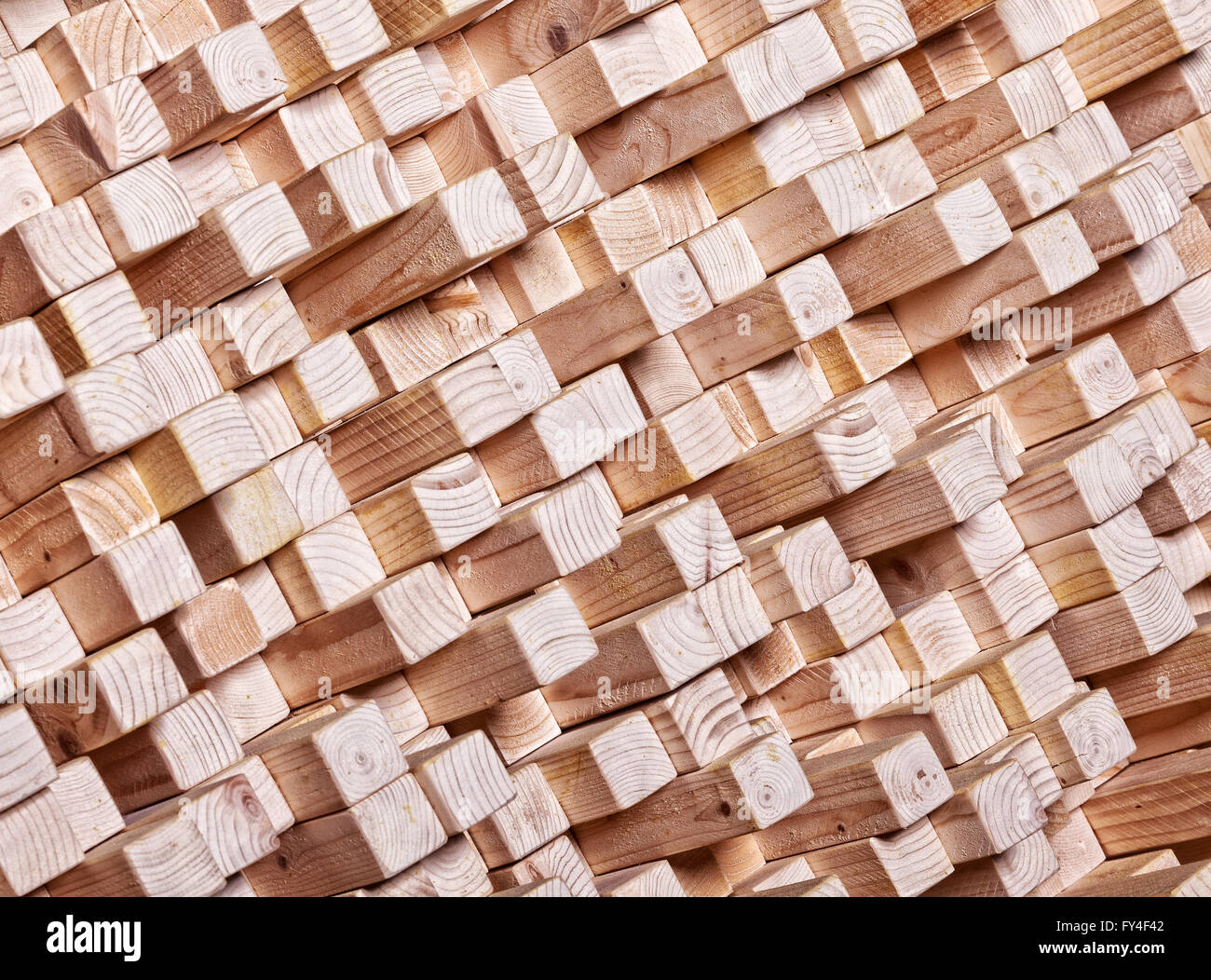 background of geometric natural wood Stock Photo