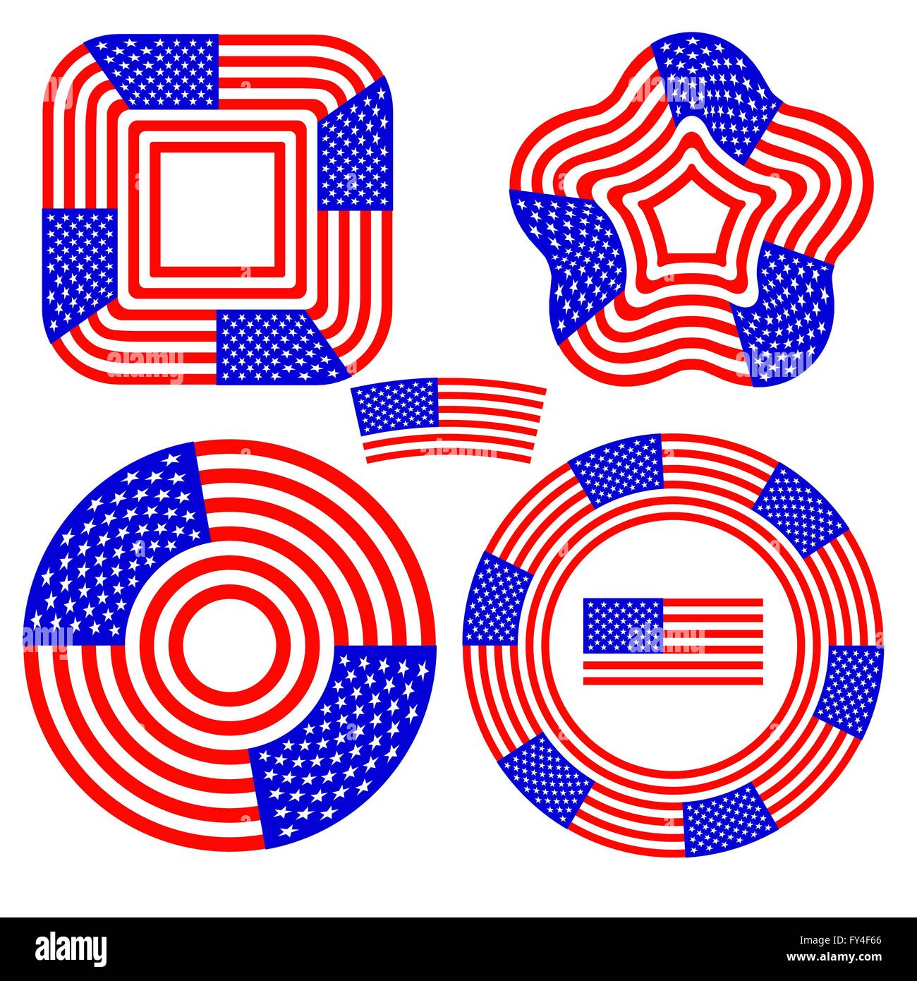 American Flag Design Elements Stock Vector Image & Art Alamy