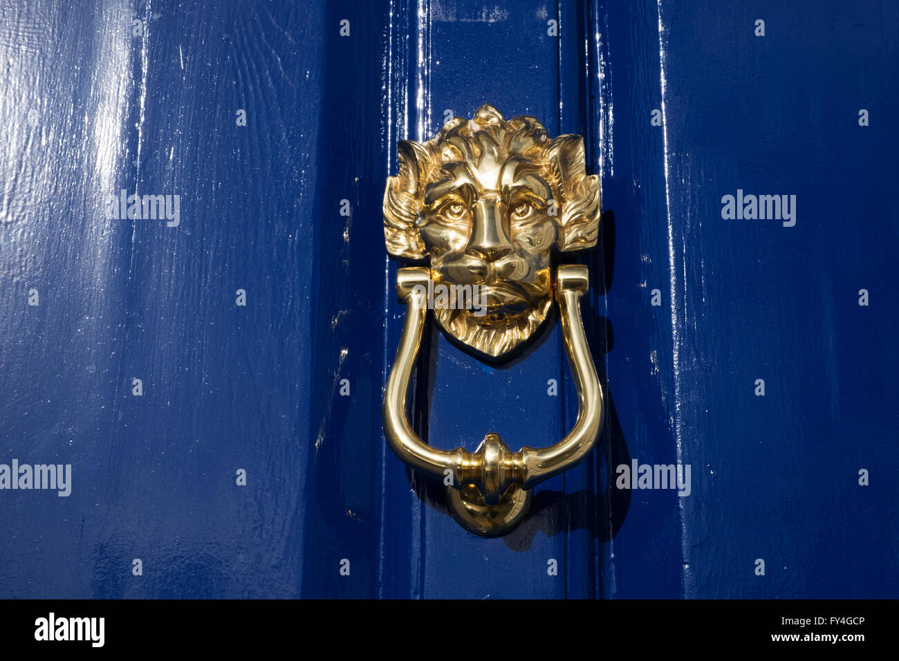 Brass door knocker Stock Photo Alamy