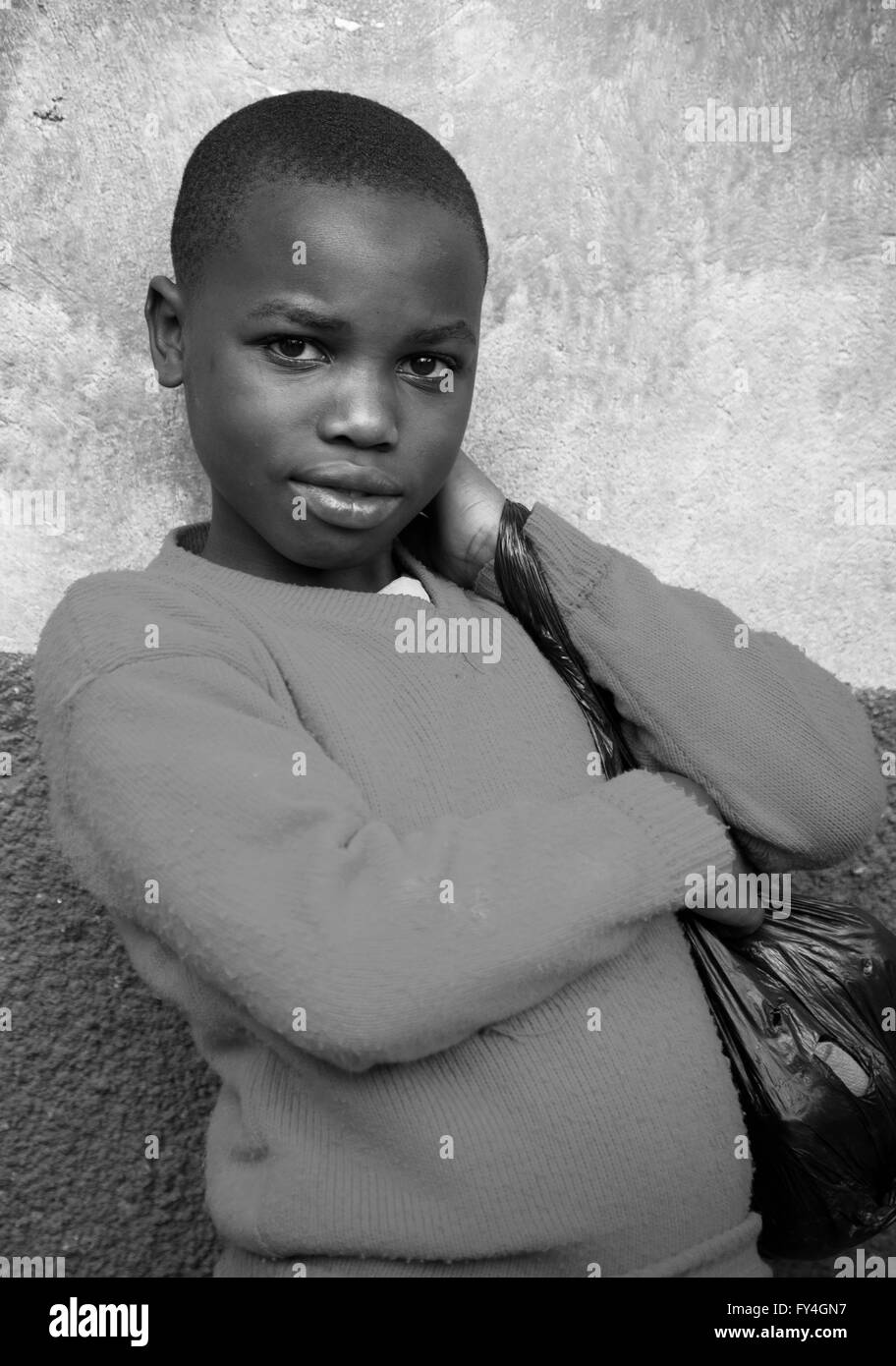 Photograph by © Jamie Callister. Ugandan school children, Lake Bunyonyi, Uganda, Central Africa Stock Photo