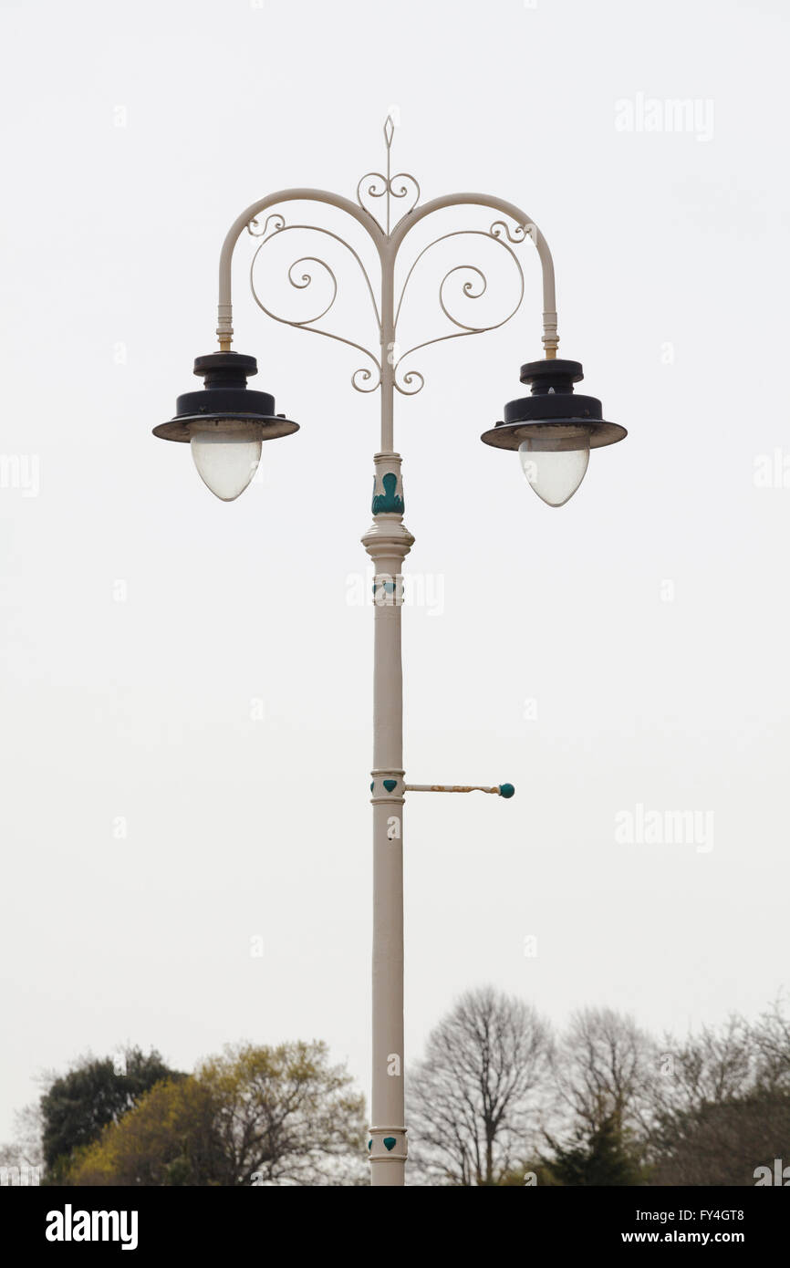 Old Victorian lamppost at Penarth in the Vale of Glamorgan, South Wales UK Stock Photo
