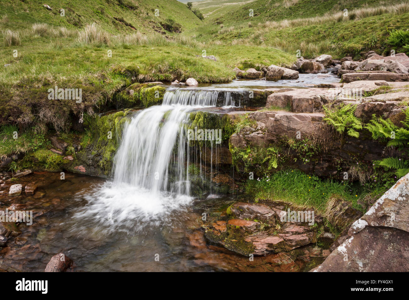 Pont Ar Daf Falls, Brecon Beacons National Park, South Wales Uk Stock Photo
